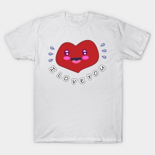 I love you, heart I love you, Valentine's Day T-Shirt